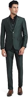 Raymond Men Contemporary Fit Structure Pattern Terylene Rayon Blend Notch Lapel Full Sleeve Festive Suit