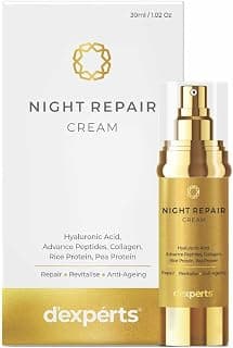 Brinton d’experts Night Repair Cream with Hyaluronic Acid, Advanced Peptide, Collagen, Rice & Pea Protein | Deep Nourishment & Skin Renewal | Suitable for All Skin Types | 30 ml