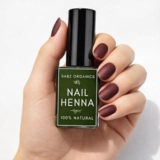 Nail Henna Mehendi Gel | Natural Herbal Nail Color, Dark Maroon Long Lasting Stain | Chemical Free, Smudge Proof, Quick Dry | Halal Nail Polish Alternative for Women & Girls