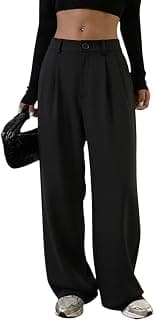 OOMPH! Women's High-Waisted Pant | Wide Leg Trousers | Korean Style Stretchable Trouser