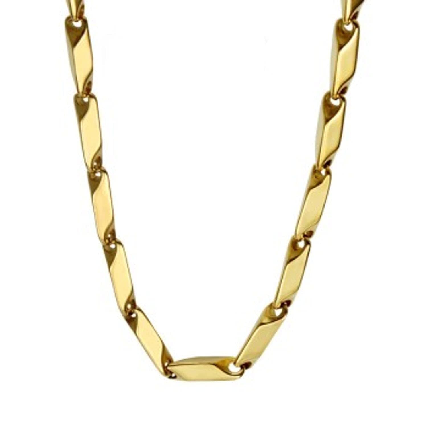 MEENAZ Chain for Men stylish Women girls Boys unisex Boyfriend Gents Fashion Jewellery Pure Stainless Steel Metal daily use Long Platinum Golden Necklace hip hop Silver Neck Chains Gold Rice -MS018