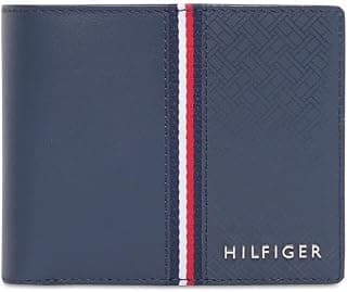 Tommy Hilfiger Men Leather 4 Card Slots Global Coin Wallet - Navy, (Zadar)