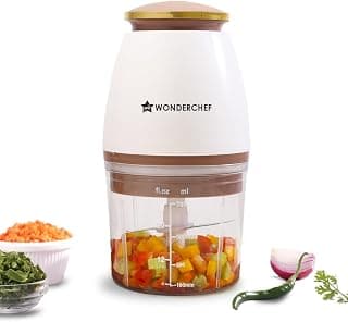 Wonderchef Nutri-chop Pearl Electric Chopper | 4 Sharp Stainless Steel Blades | 700ml | 350W | Chop and Mince Vegetables, Meat, Blends Dips | Low Noise | Light-weight | 2-Year Warranty
