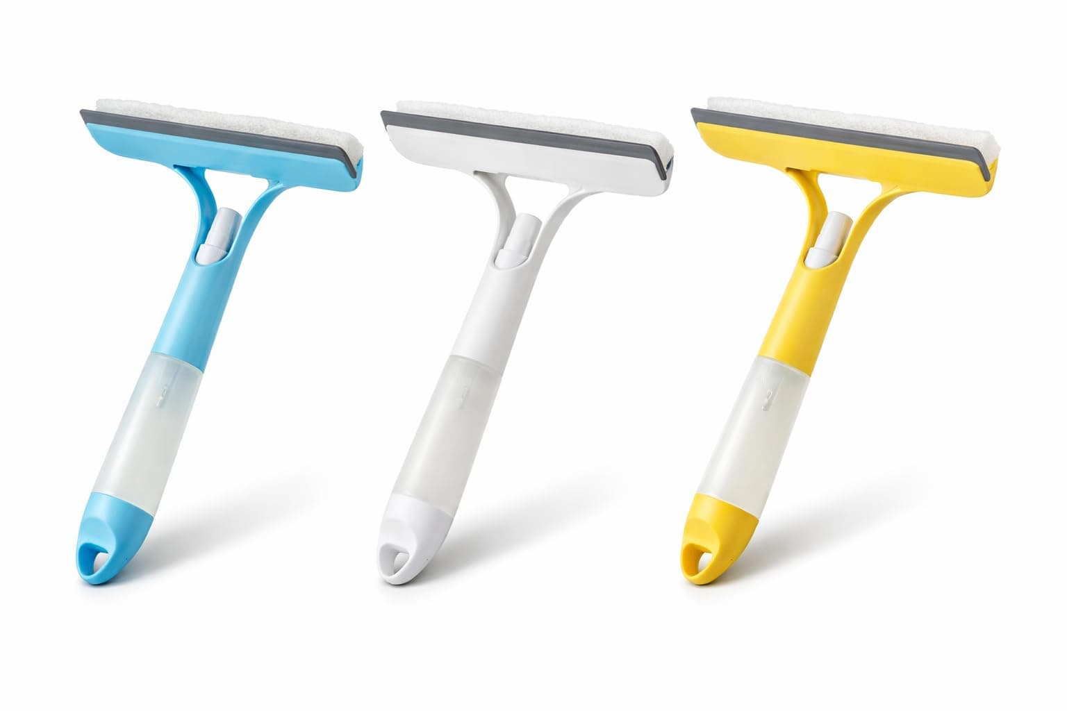 3-in-1 Spray Window Squeegee Cleaner with Built-in Water Bottle, Silicone Blade & Sponge | Glass Cleaning Tool for Bathroom, Car, Mirror & Windows | Streak-Free Cleaning (Multicolor)