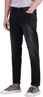 Flying Machine Men's Relax Tapered Fit Jeans| Solid | Mid Rise | Stretchable | Jeans for Man