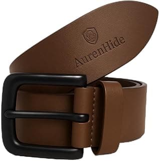 AurenHide Men’s Genuine Leather Belt – Free Size (26–44"), 40mm Width, Premium Formal & Casual Belt (Multiple Colors)