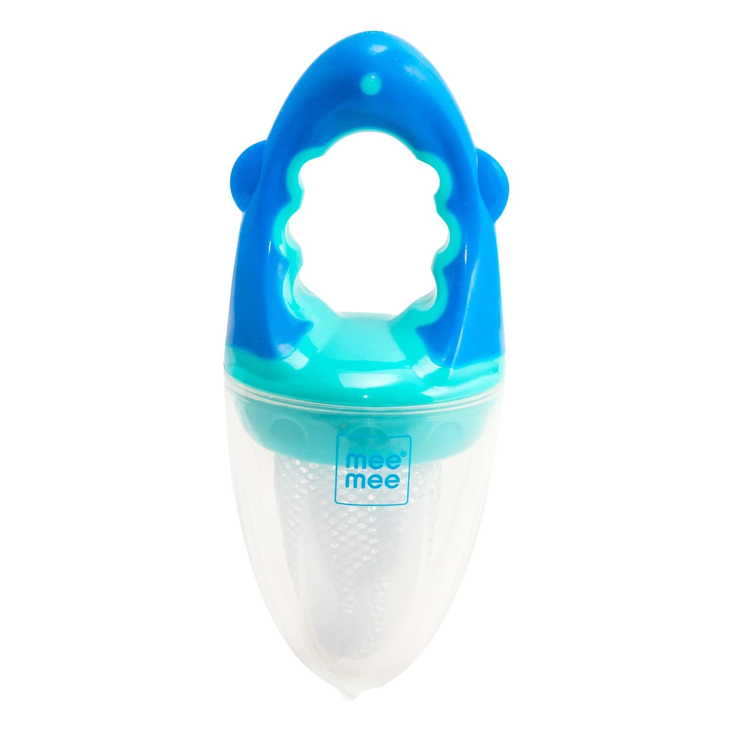 Mee Mee Advanced Fruit & Food Nutritional Feeder with Feed Pusher | BPA Free | Baby Grip Feeder to Push Food (Dark & Light Blue)