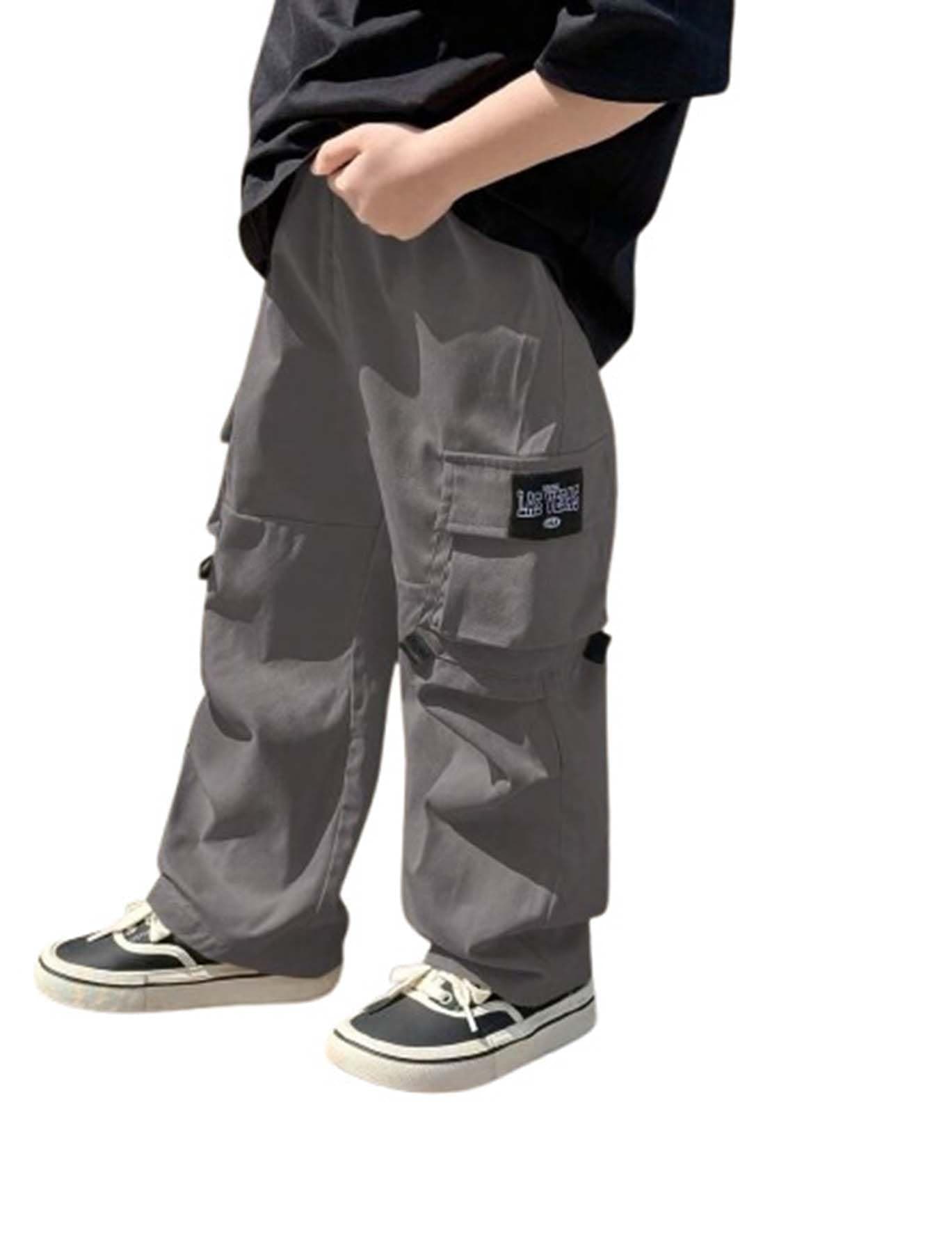 Lymio Junior's Boys Cargo Pants | Stylish Cotton Blend Casual Trousers for Kids | Relaxed Fit Junior Boy Cargo Pant | Trendy Kids Streetwear Joggers with Multi-Pockets