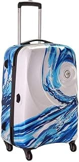 Skybags Polypropylene Check-in Trolley Bag, 66cm | Medium Hard-Sided Luggage for Travel with Smooth 8-Spinner Wheel & Combination Lock | 5-Year International Warranty-White and Blue