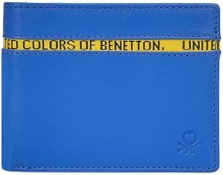 United Colors of Benetton Fynn Leather Passcase Wallet- Blue, No. of Card Slot : 12