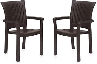Nilkamal Platinum Plastic Chair (Set of 2 Pcs) - Season Rust Brown