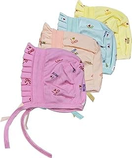 KmCho KmCho Baby Caps For Born 0-3 Months Soft Cotton Caps For Babies Gentle Stretchy Infant Beanie For Hospital Coming Home And Winter Wear Unisex Baby Cap for Everyday Comfort - 4 Pcs