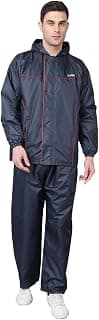 Dollar Rainguard Men's PVC Full Sleeve Solid Reversible Sporty Raincoat Set With Adjustable Hood and Pocket