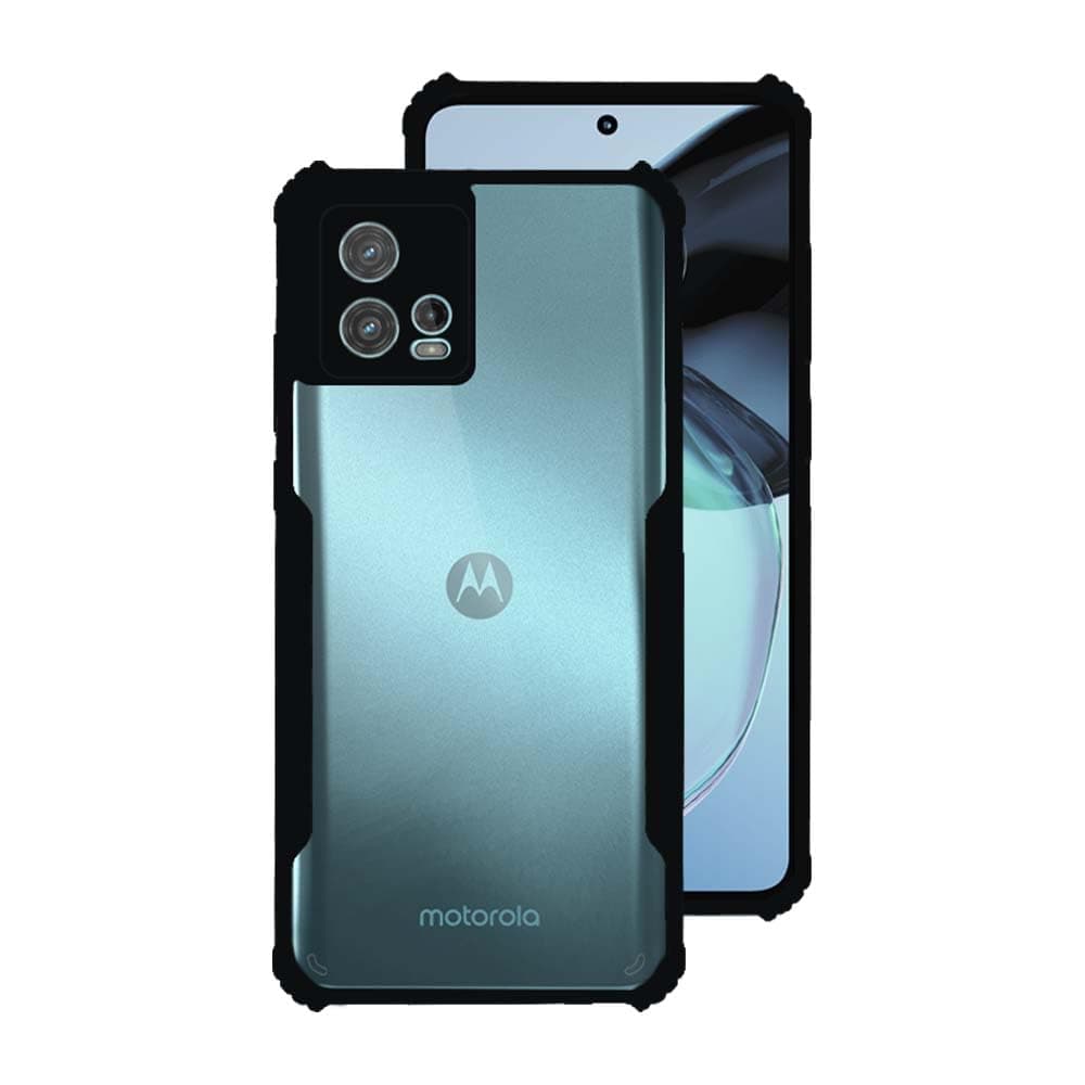 7SEVEN® Ipacky Back Cover for Motorola G72 Mobile Back Case Shock Proof Design Camera Edges Protection Crystal Clear Phone Case Precise Cutouts Matte Black Soft Bumper Phone Cover