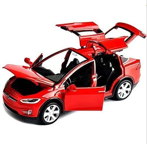 VARIYA ENTERPRISE® 1:32 Tesla X90 Model Toy Car Metal Pull Back Diecast Car with Openable Door and Sound Light, Gifts Toys for Kids【 Multicolor 】