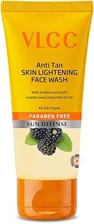 VLCC Anti-Tan Skin Lightening Face Wash – 50 ml | With Mulberry & Orange Peel Extract | Brightening Sunscreen with Broad Spectrum Protection | Removes sun damage, spots and dullness