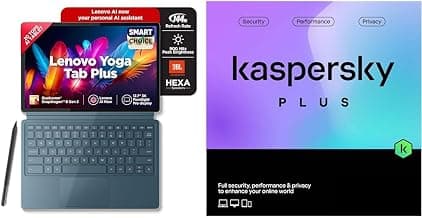 Lenovo Yoga Tab Plus Smartchoice AI Tablet with Pen+Keyboard |12.7" Display, 3K Resolution, 144 Hz|16GB RAM, 256GB ROM + Kaspersky Plus 1 Device 1 Year (Physical Pack)
