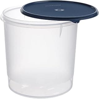 Signoraware Storewell BPA Free Plastic Round Container with Lid | Airtight & Leakproof Push Lock Lid | Kitchen & Pantry Organiser | Ideal for Atta, Rice, Pasta & Grains Organizer (5.5 Ltr | Blue)