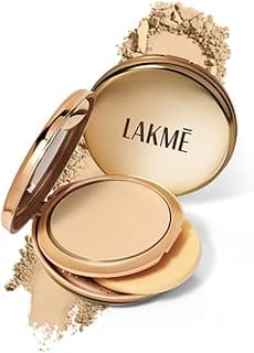 Lakme Unreal Dual Cover Pressed Powder, 2 In 1 Compact + Foundation, Non Cakey Coverage, Lightweight & Long Lasting Compact, 10 Ivory, 9g