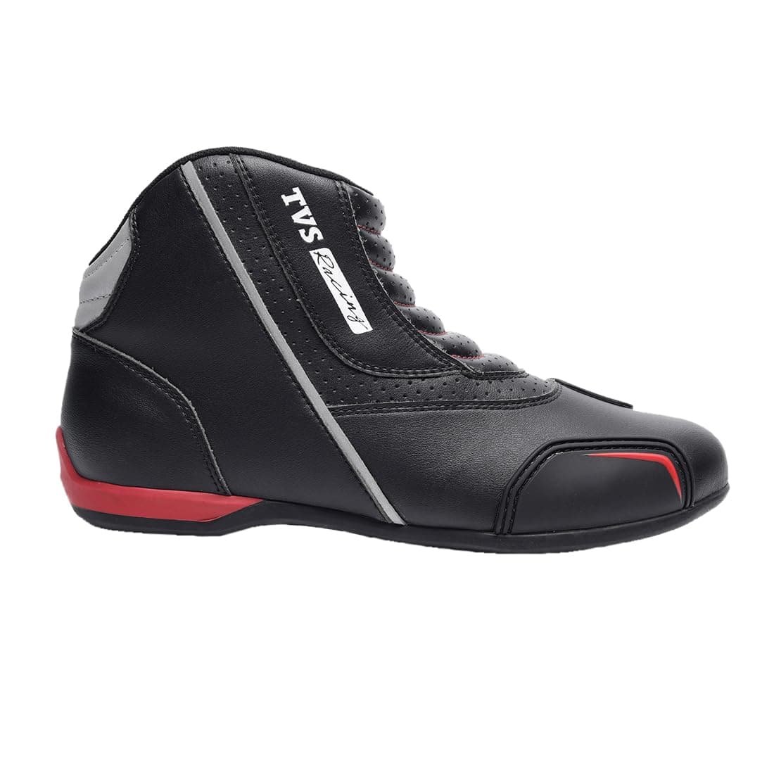 TVS Racing Ankle Length Slip-On Riding Boots for Men:Waterproof Riding Shoes with Reflective Panel
