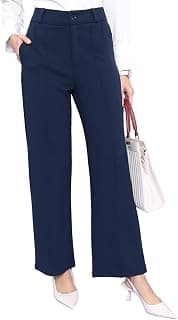 Tokyo Talkies Women Straight Fit High-Rise Parallel Trousers | Women Trousers Navy