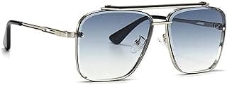 Dervin UV Protected Driving Pilot Gradient Square Metal Body Sunglasses for Men and Women