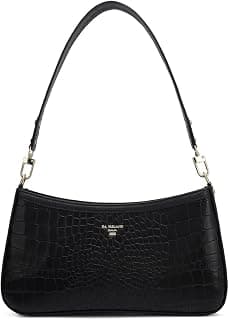 Da Milano Genuine Leather Black Shoulder Bag (00749OL) (Small)