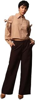 ONLY Women's Bow Tie Casual Long Sleeve Shirt