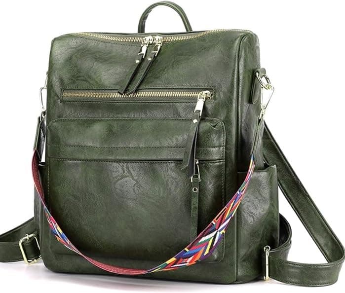 Comfabie Premium PU Leather Stylish Backpack for Women, Ladies Multipurpose Women Work Bag, Shoulder Strap Handbags, Zipper Closure Purse, Travel Purses & clutches