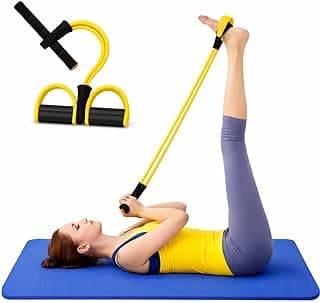 VITEVER Pull Reducer Yoga Pedal Puller Resistance Bands-4 Tummy Training Bands Exercise, Body Building Training Band Men and Women (Black)