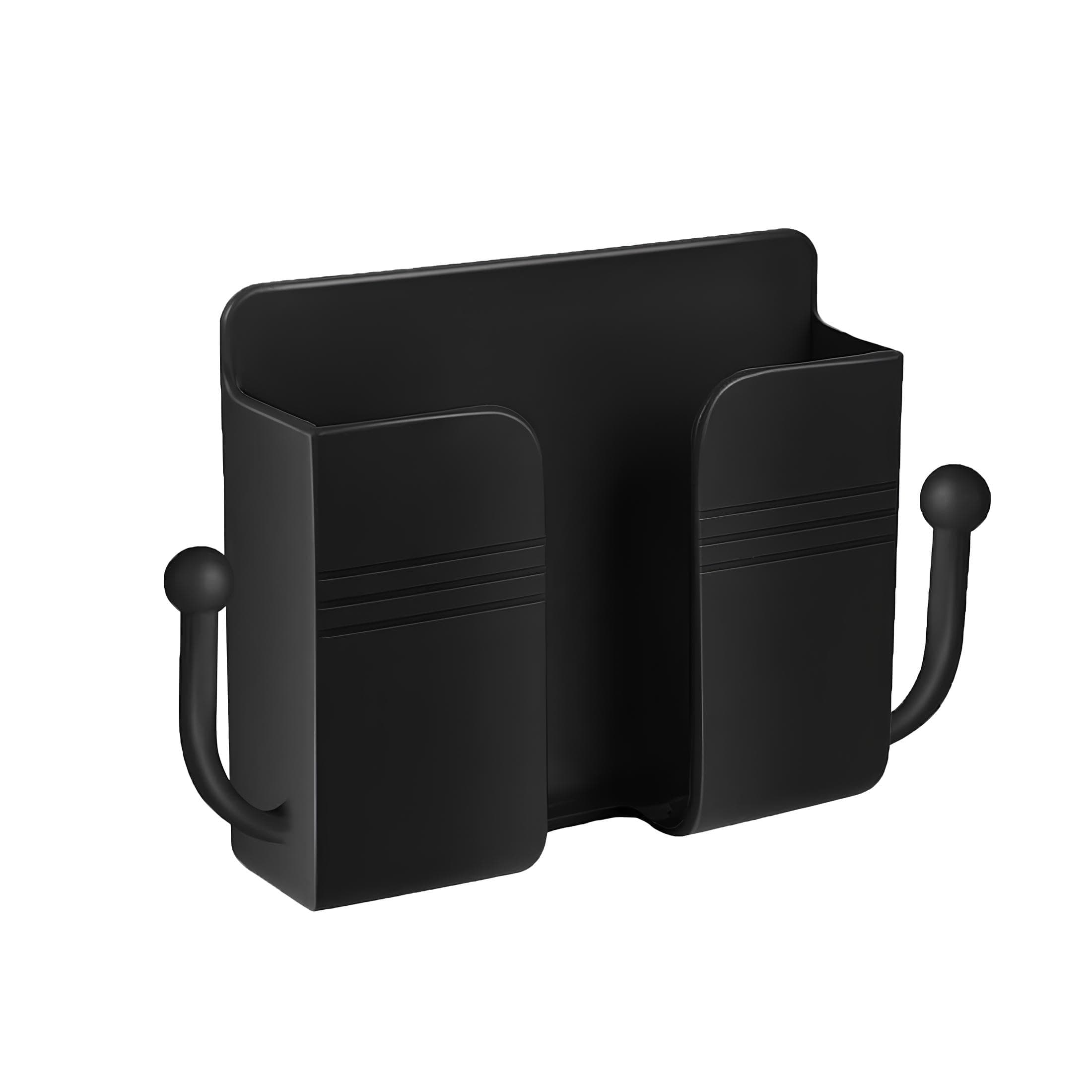 skysia Wall Mount Phone Holder – Multifunctional Charging Stand with Dual Hooks for Keys Remotes Accessories, Wall Mounted Storage Case for Phones, Multi-Purpose Organizer (Pack of 1)