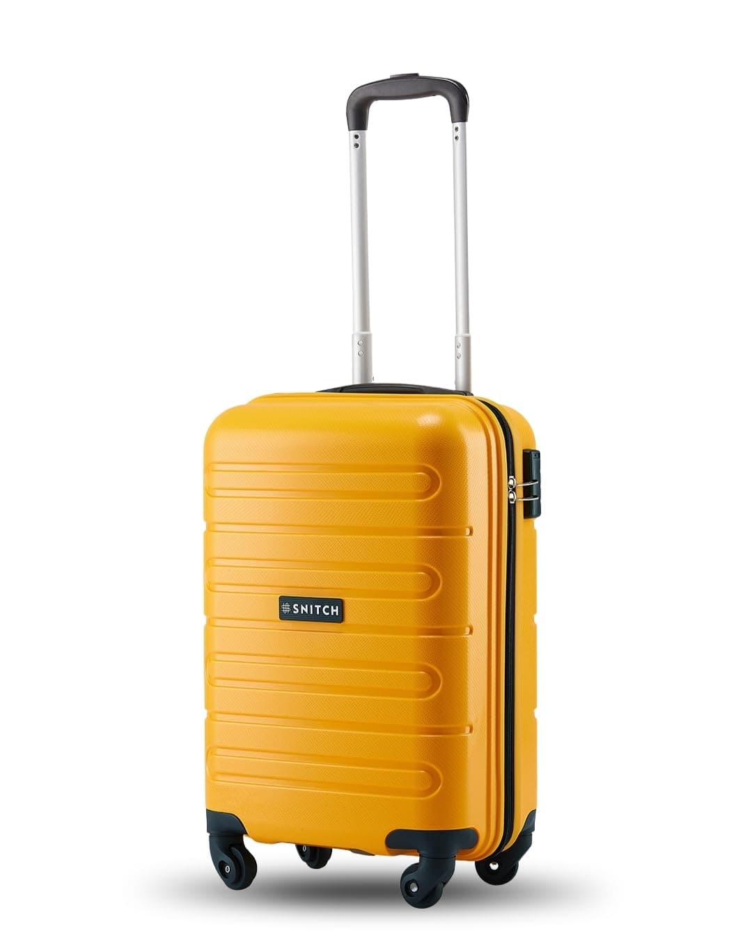 SNITCH Loop Cabin Size Yellow Polypropylene Hard Travel Suitcase - Trolley Bag Small & Luggage with 4 Wheels, Secure Lock & Free Shoe Bag