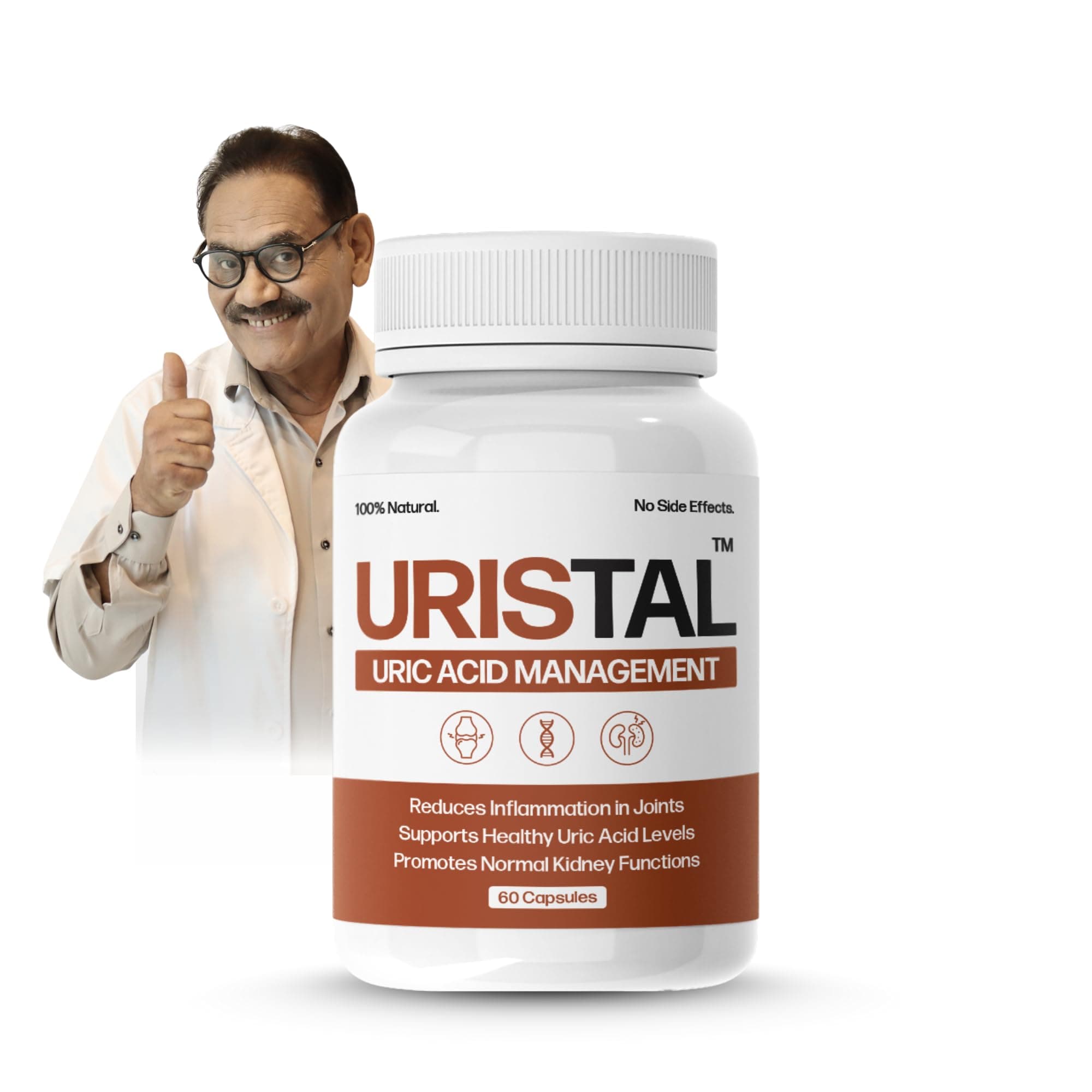 Cureayu Uristal Capsules | Ayurvedic Support for Uric Acid Management, Joint Flexibility, & Kidney Health | Natural Herbal Formula with Turmeric, Varuna & Punerva | 60 Capsules