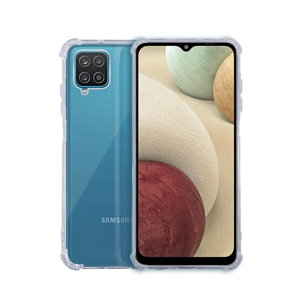 7SEVEN® Back Cover for Samsung Galaxy A12 | F12 | M12 4G Transparent Mobile Back Case Shock Proof Design Camera Edges Protection Crystal Clear Phone Case Silicon Soft TPU & Flexible Bumper Phone Cover
