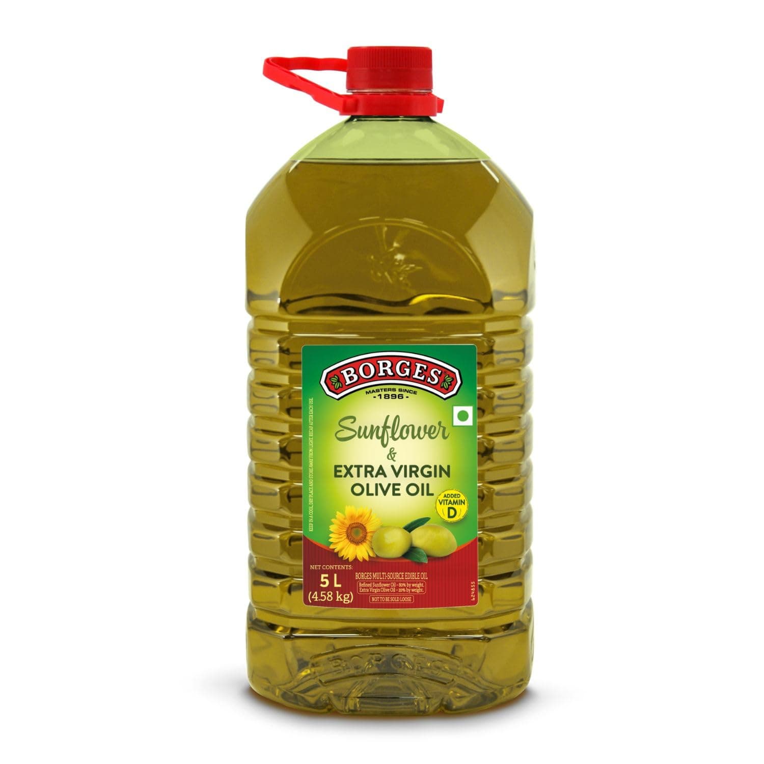 Borges Super blend of Extra virgin Olive oil & Sunflower oil – 5 ltr | Ideal for Deep frying, Shallow Frying, all types of cuisines