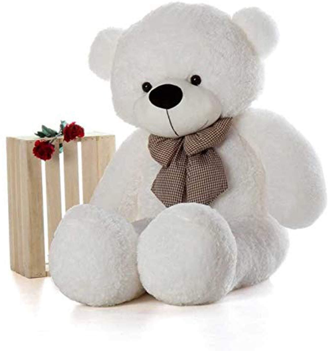 HUG 'n' FEEL SOFT TOYS Soft Toys Long Soft Lovable Huggable Cute Giant Life Size Teddy Bear Child Safe Best for Birthday Gift Valentine Gift for Girlfriend 3 FEET White Plush & Stuffed Toys