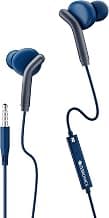 ZEBRONICS Bro 3.5Mm Wired in Ear Earphones, in-Line Mic, Deep Bass, 1.2M Strong and Long Lasting Cable, Light Weight, Compatible with Mobile | Tablet | Laptop (Blue)