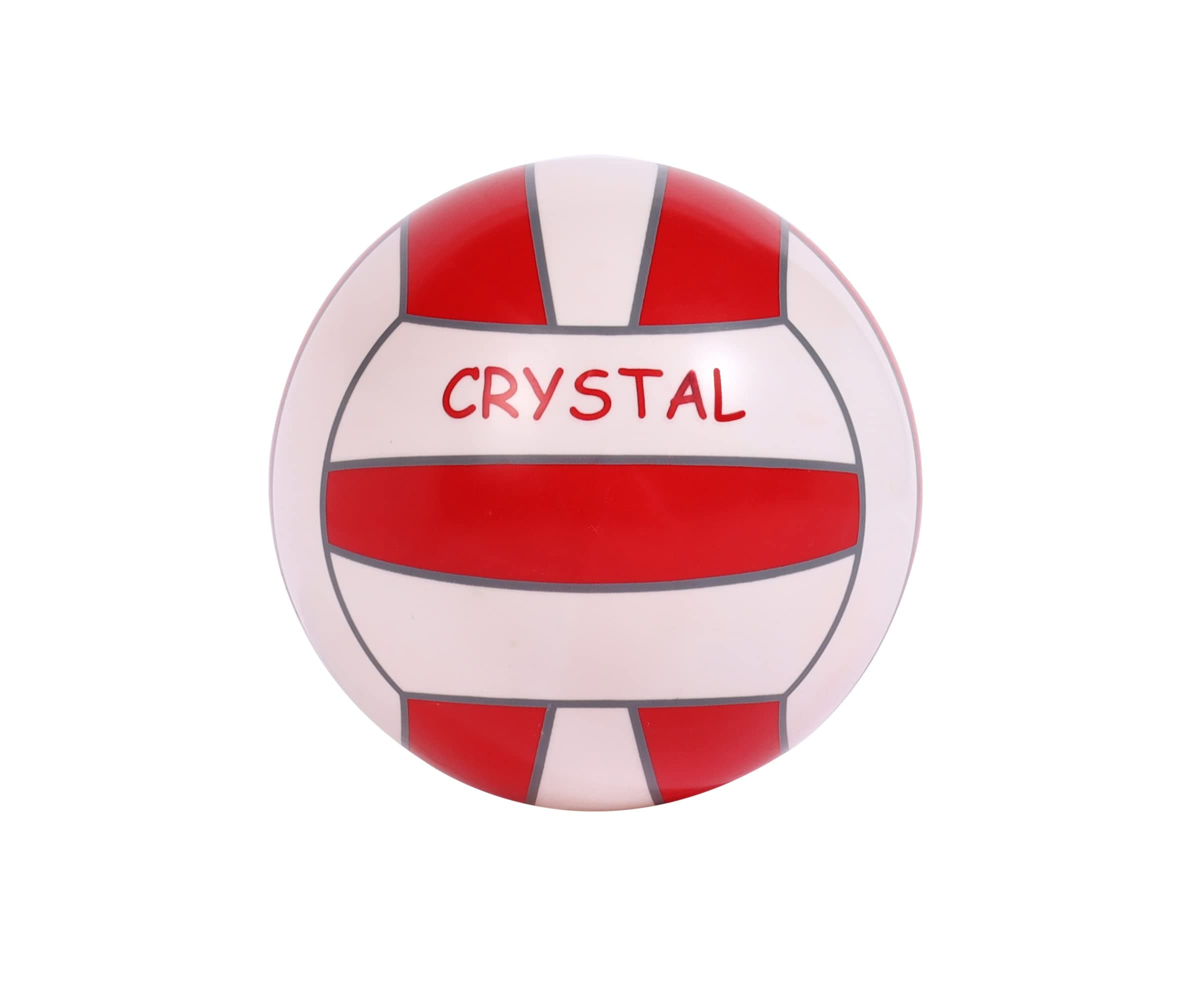 Jupiter Industries CrystalBall Inflatable PVC Beach Ball for Kids & Adults, Soft Play Ball for Pool, Garden, Indoor & Outdoor Recreation, Size: 9 Inch with 2 Inflating Pins (Red White)
