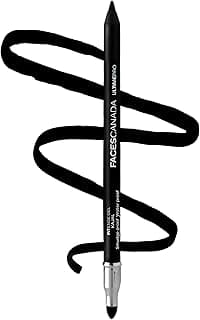 FACES CANADA Ultime Pro Intense Gel Kajal With Smudger & Sharpener - Black, 1.2 g | 24 Hr Long Stay | Waterproof & Smudgeproof | One Swipe Smooth Application | 3-in-1 Kajal, Eyeliner, Smokey Eyeshadow