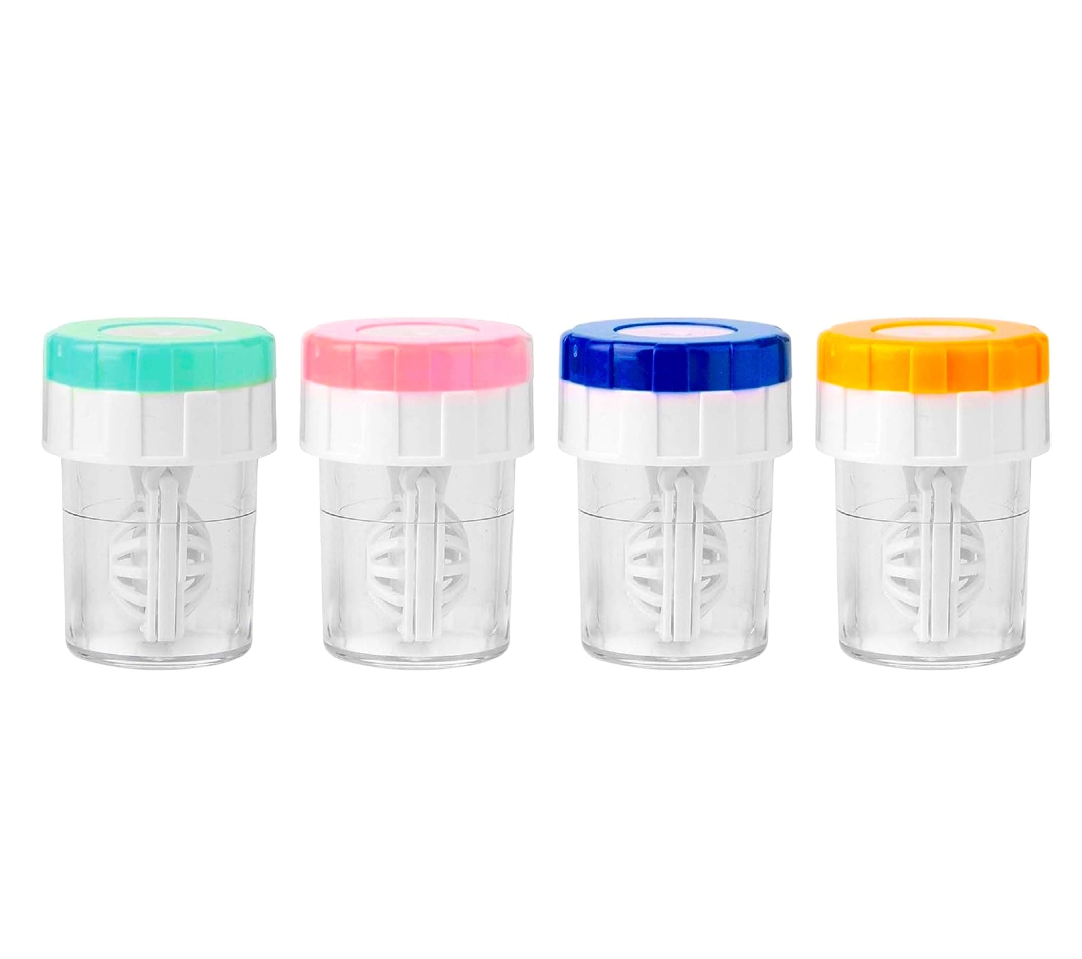 AUGEN Contact Lens Washer Cleaner Manual Spinning Contact Lens Case Portable Rotation Contact Lens Cleaning Container for Everyday Use (Pack of 4)