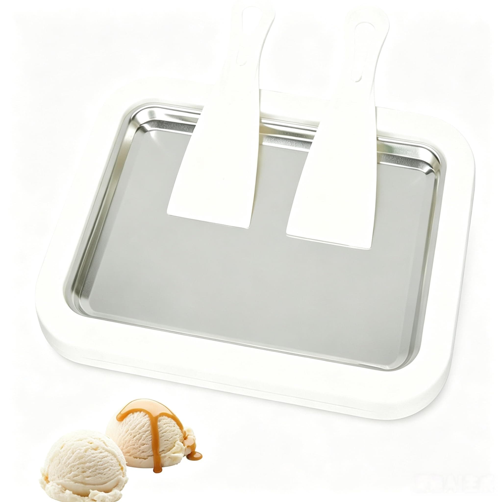 Instant Ice Cream Maker,Rolled Ice Cream Maker, Soft Serve Ice Cream maker,Perfect for Frozen Yogurt, and More! Food grade stainless steel ice cream roll machine for home us (white)