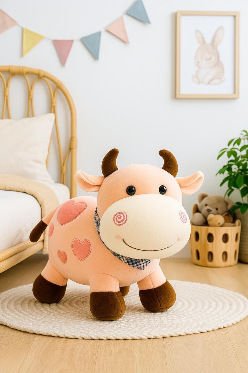 SCOOBA Small moo Cow Soft Toys for Kids Babies 25cm(Pink moo Cow)