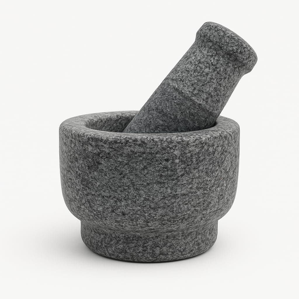 cooker&mixer™ Stone Pestle and Mortar Set, Okhli, Khalbatta, Kharal,hemdasta, Mixer, Natural & Traditional Grinder Musal (4 inch) Small compact Size