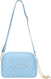 Caprese Cloud Medium Sling Bag for Women | Embossed Faux Leather Crossbody & Shoulder Bag | Adjustable & Detachable Strap | Multi-Compartment Purse with Zipper Closure & Butterfly Charm
