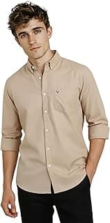 Allen Solly Men’s Cotton Buttoned Down Shirt | Classic Fit, Soft Breathable Fabric, Smart Casual & Office Wear