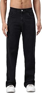 KOTTY Men's Straight Fit Mid Rise Two-Tone Patchwork Jeans | Unique Streetwear | Bold & Trendy Look