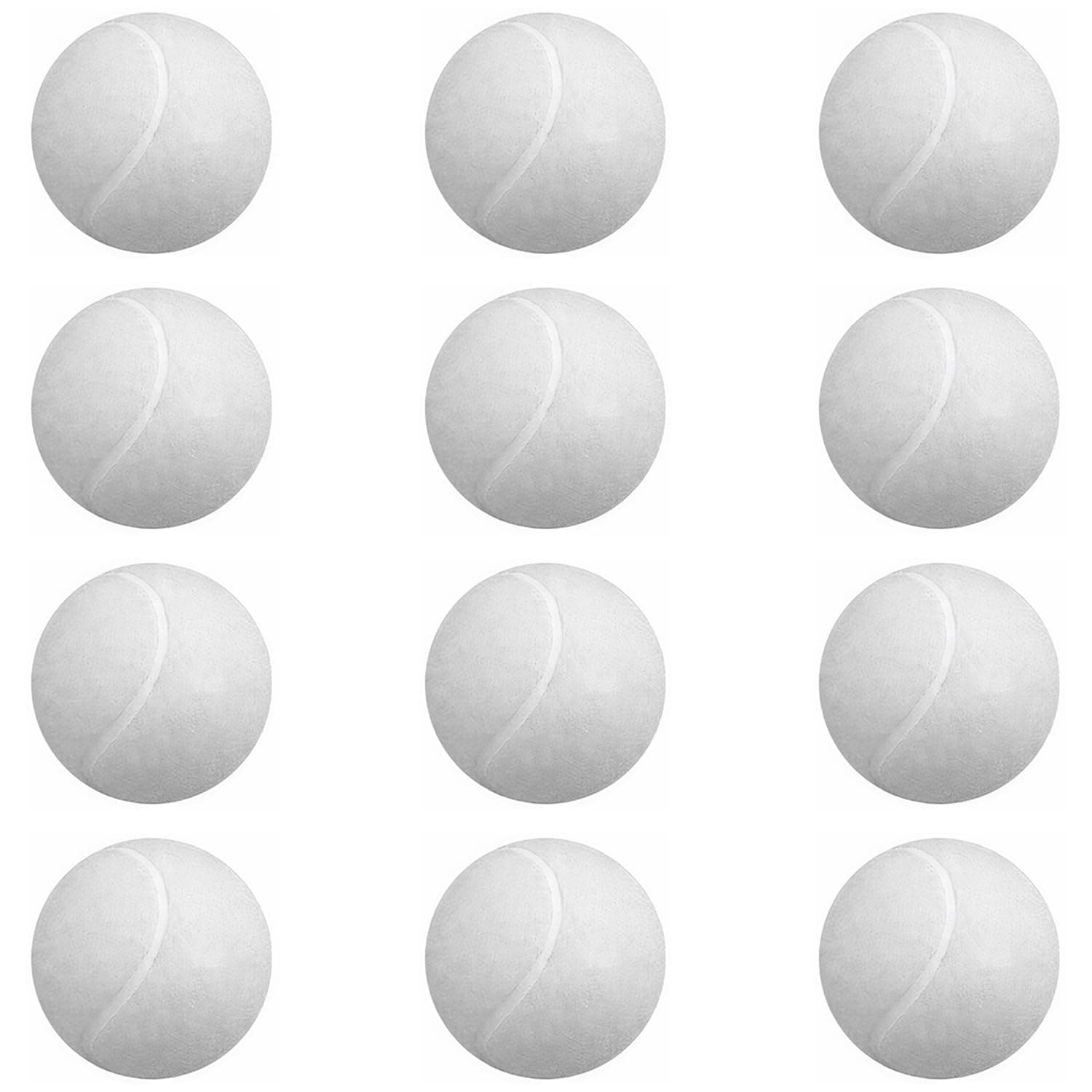 AMIFIT Light Weight Tennis Ball | Perfect for Recreational Sports, Cricket and Kids, Pack of 12 (White)