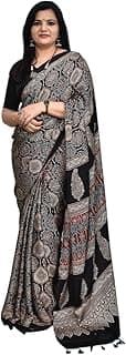 SATIKA VASTRAM Modal Silk Ajrakh Saree Bandhani Design Crepe Printed Designer Pallu Attach Blouse Piece