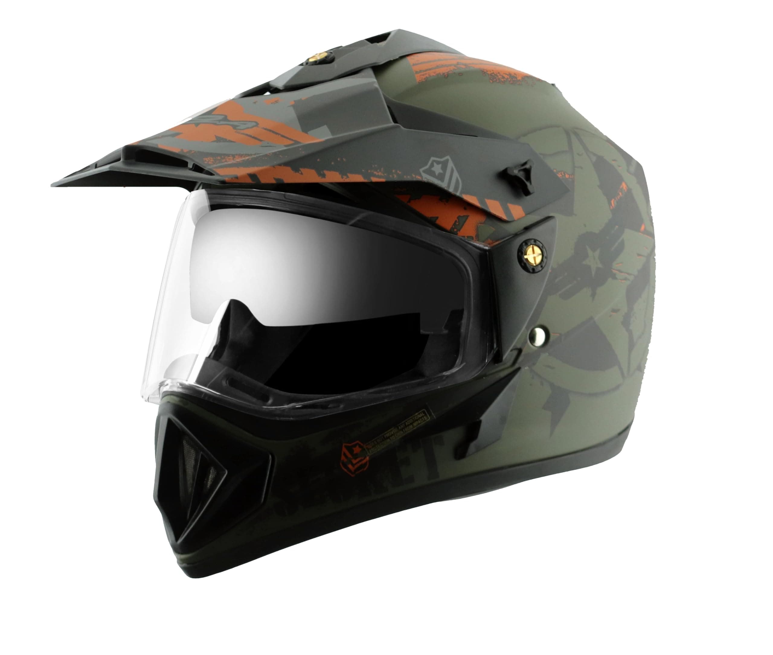 Vega Off Road D/V Secret Dull Green Black Helmet-L