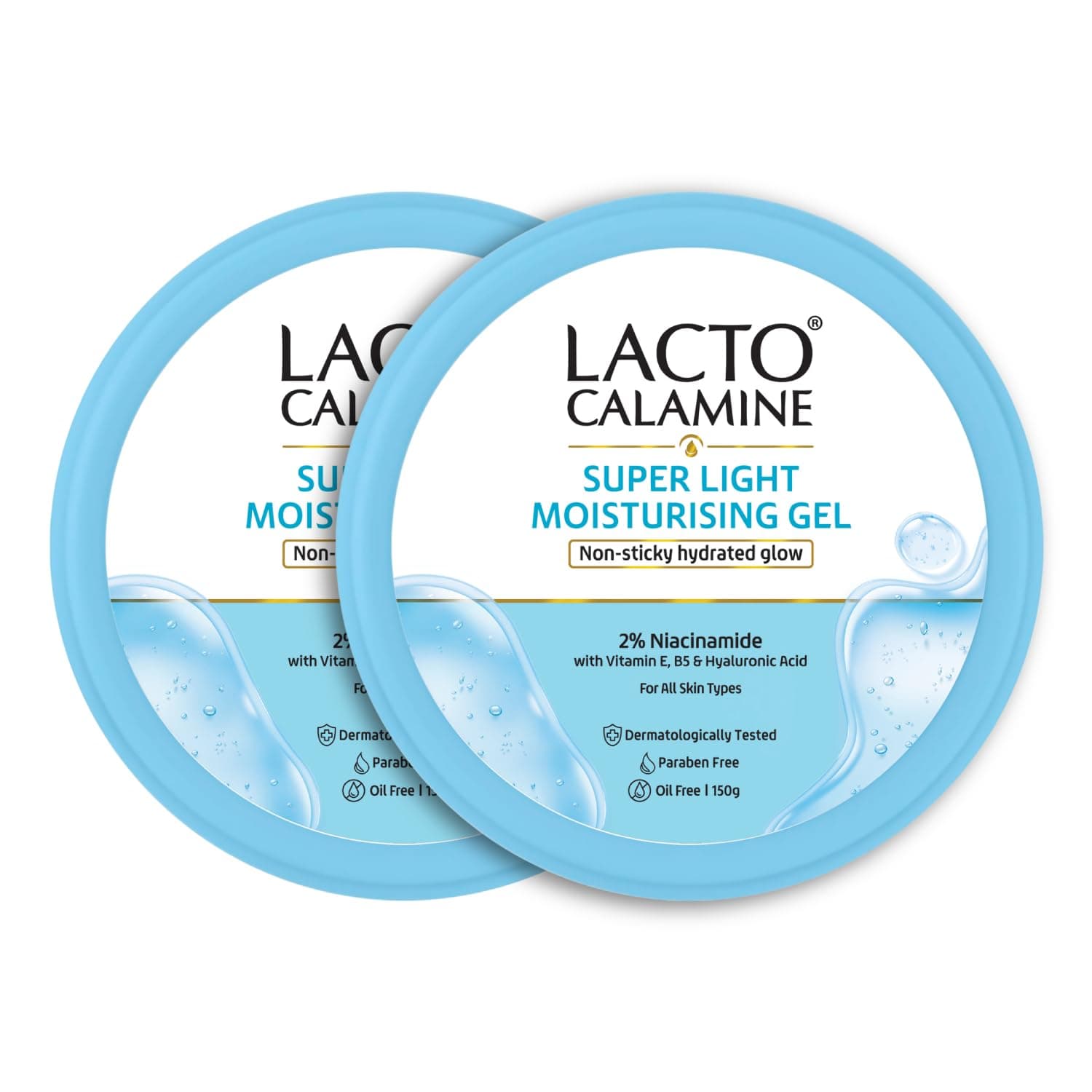 Lacto Calamine Super Light Moisturizer | 150g x 2 | Moisturizer for Face Oily Skin Solution with 2% Niacinamide | Face Moisturiser with 3X Instant Hydration | Hydration without the Oily Skin Feel